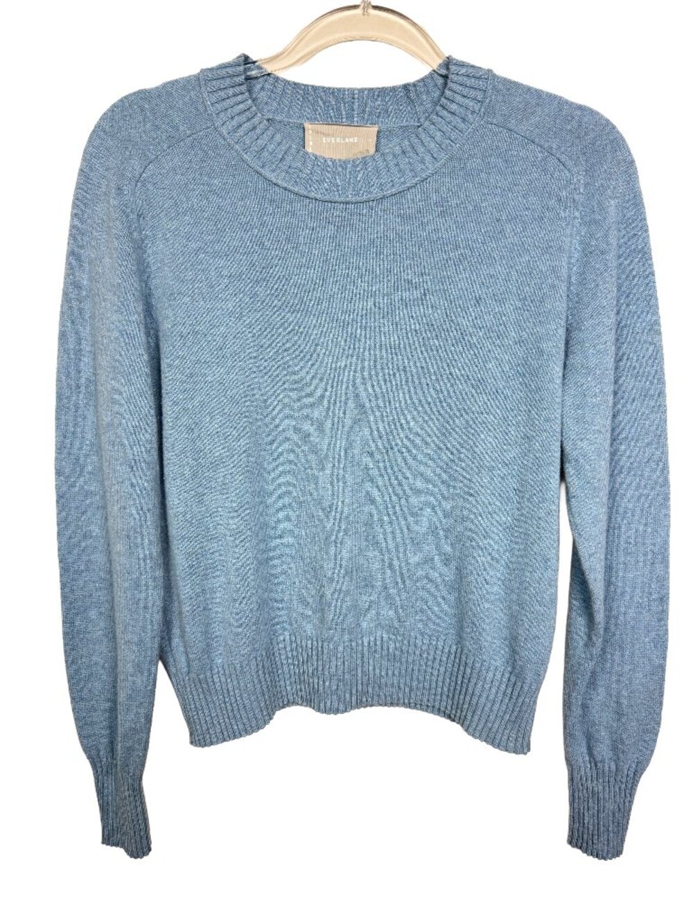 Everlane Cashmere Wool Blend Crewneck Sweater Size Large Dusty Blue